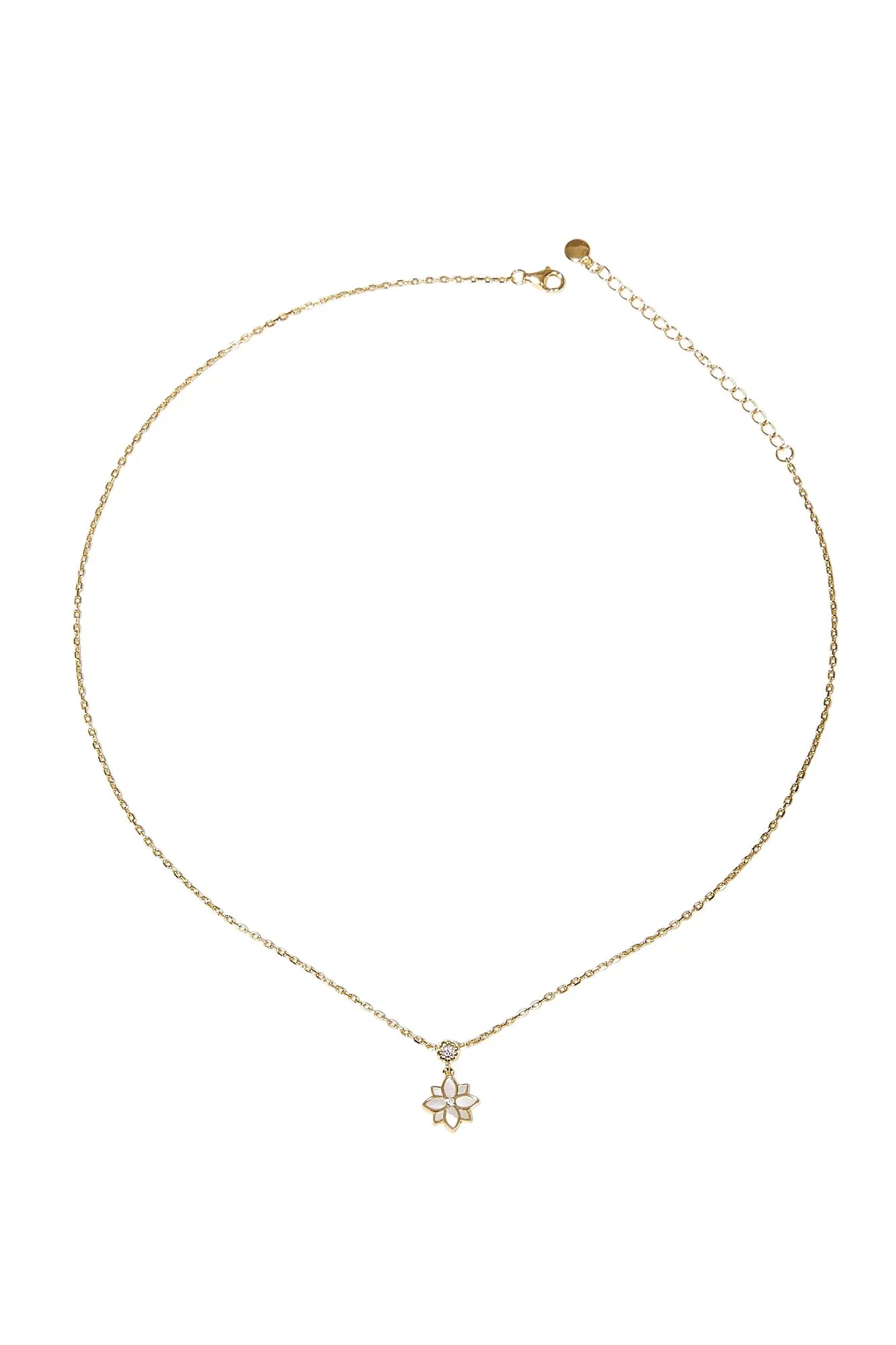 Clematis Mini Glamor Yellow Gold Necklace Dryden Jewelry